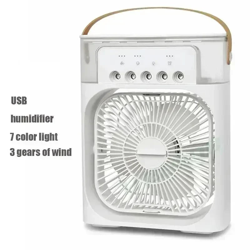 3 In 1 Fan AIr Conditioner Mini Air Cooler LED Night Light Portable Humidifier Air Adjustment Fan