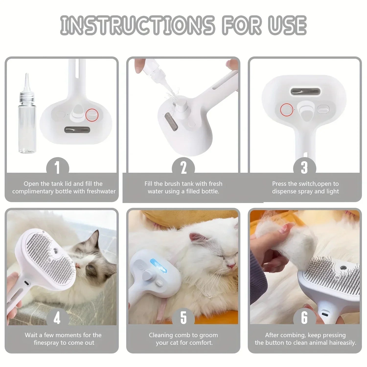 Pet Spray Grooming Comb - Advanced Pet Care By DukkaTech