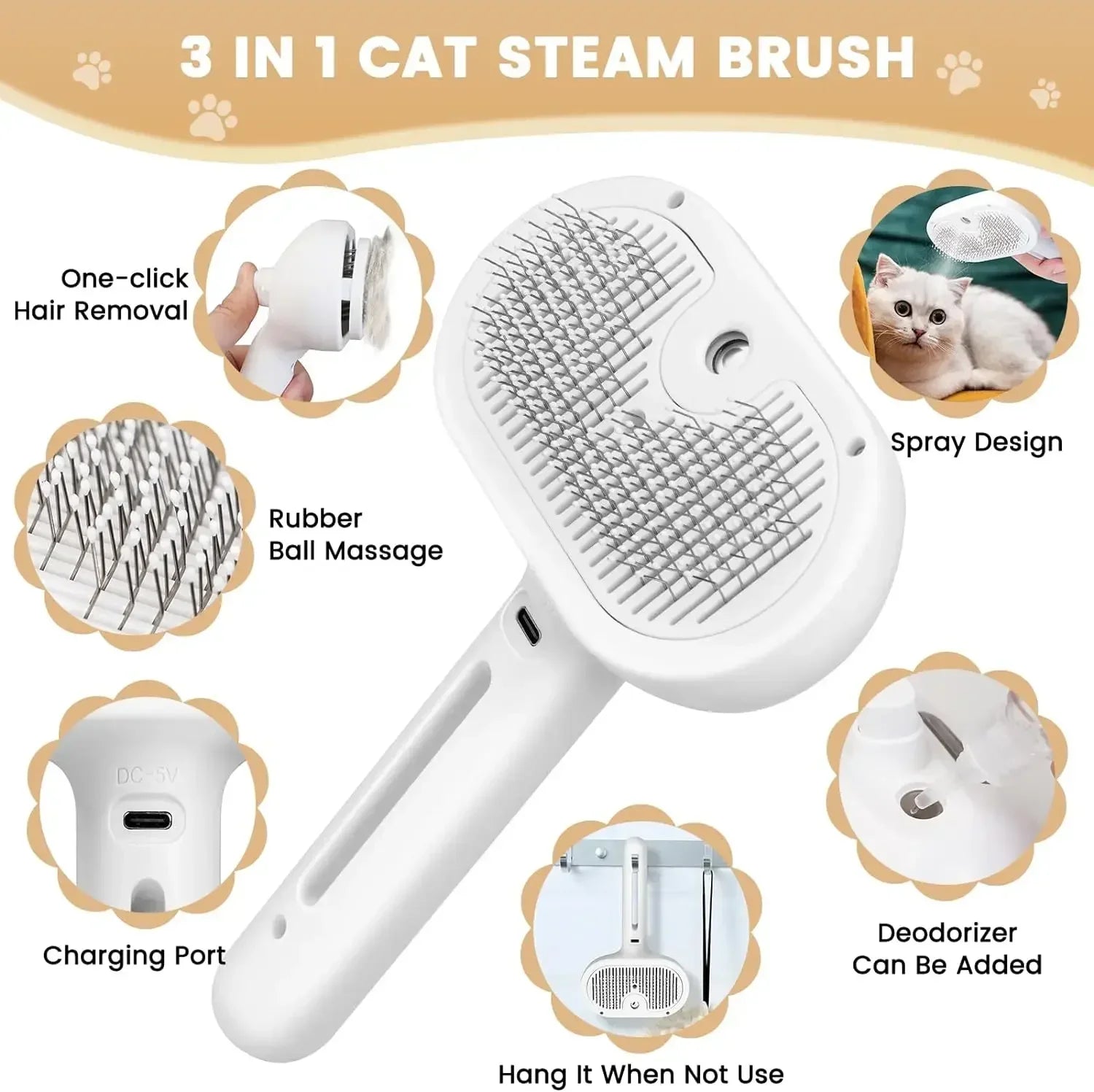 Pet Spray Grooming Comb - Advanced Pet Care By DukkaTech