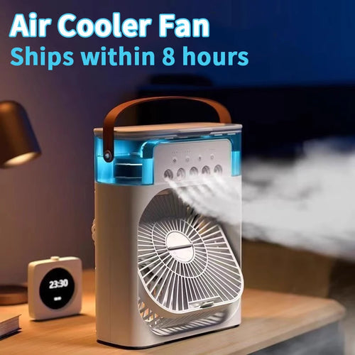 3 In 1 Fan AIr Conditioner Mini Air Cooler LED Night Light Portable Humidifier Air Adjustment Fan